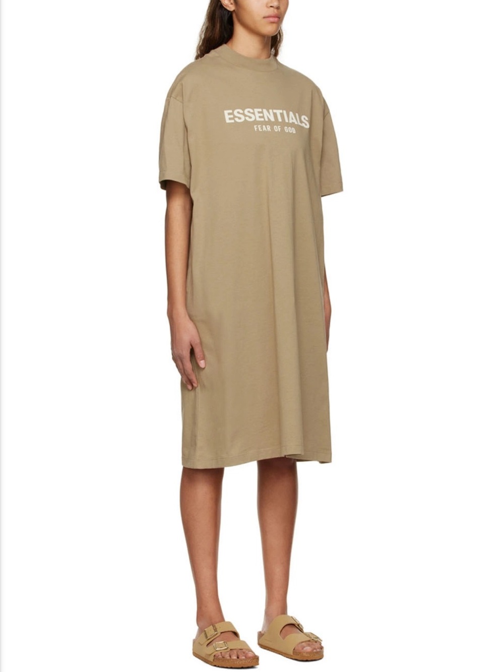 Essentials Tan Logo T-Shirt Dress